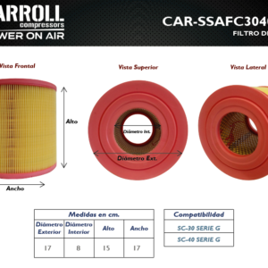 Filtro de aire para compresor CAR-SSAFC3040-G