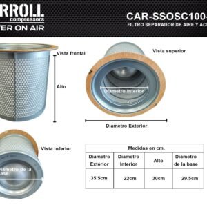 Filtro separador de aire y aceite CAR-SSOSC100-G