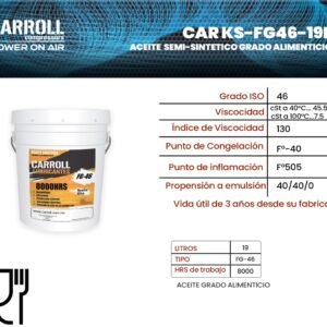 Aceite semi-sintético grado alimenticio CAR KS-FG46-19L