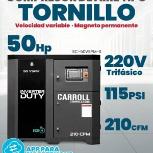 Compresor de Tornillo 50 Hp Variable