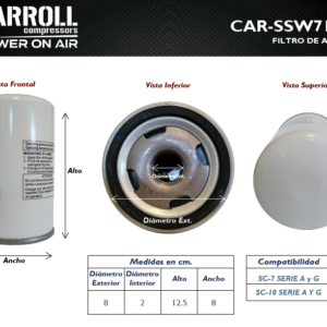 Filtro separador aire-aceite spin on CAR-SSW719/2